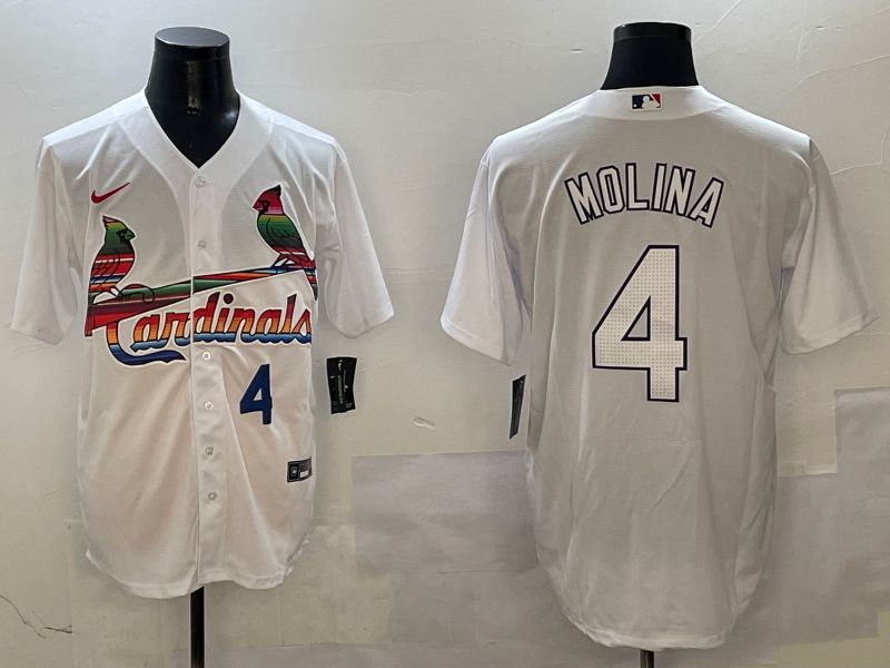 Men St.Louis Cardinals #4 Molina White Game Mexico 2025 Nike MLB Jersey style 2->st.louis cardinals->MLB Jersey